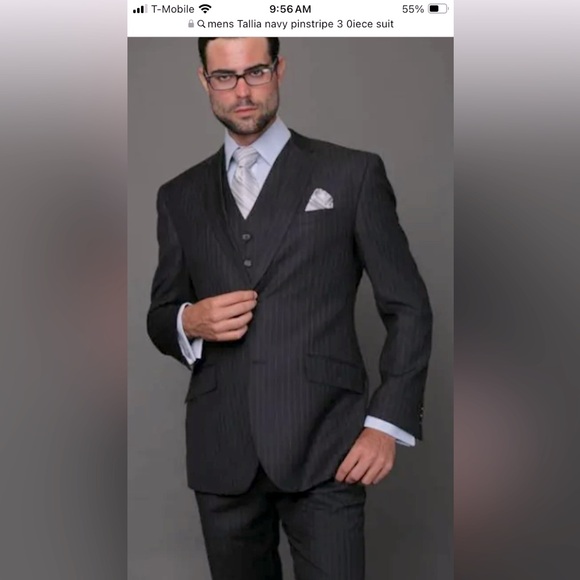 Men’s 3 piece wool suit by Tallia for Macys - Picture 1 of 8